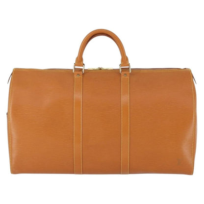 Louis Vuitton Keepall Bag Epi Leather, BROWN, LEATHER, Travel bag