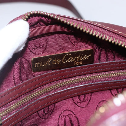 cartier Must de Cartier Shoulder Bag Leather, BURGUNDY, LEATHER, Shoulder bag