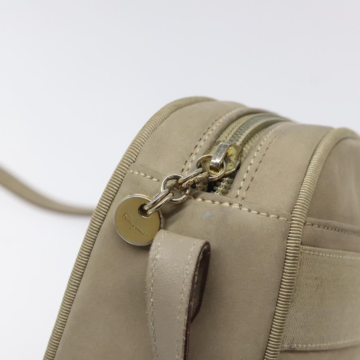 Salvatore Ferragamo Vara Bow camera Shoulder Bag Suede, Beige, Suede, Shoulder Bag