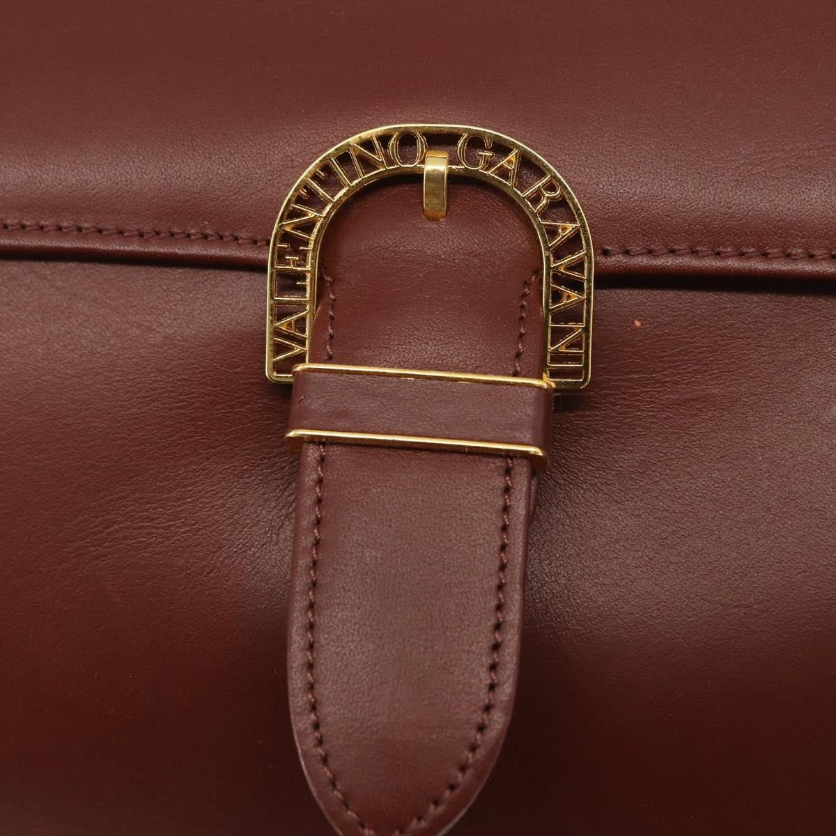 Valentino Garavani Vintage Handbag Leather, BURGUNDY, LEATHER, Handbag