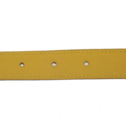 Hermes Constance Reversible Belt Leather, YELLOW, LEATHER, Belts