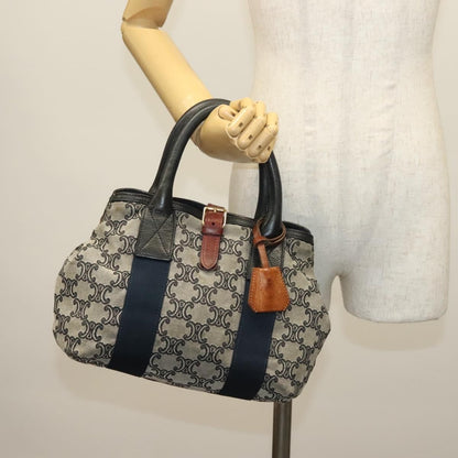 Celine Vintage Macadam Handbag Macadam, NAVY, CANVAS, Handbag