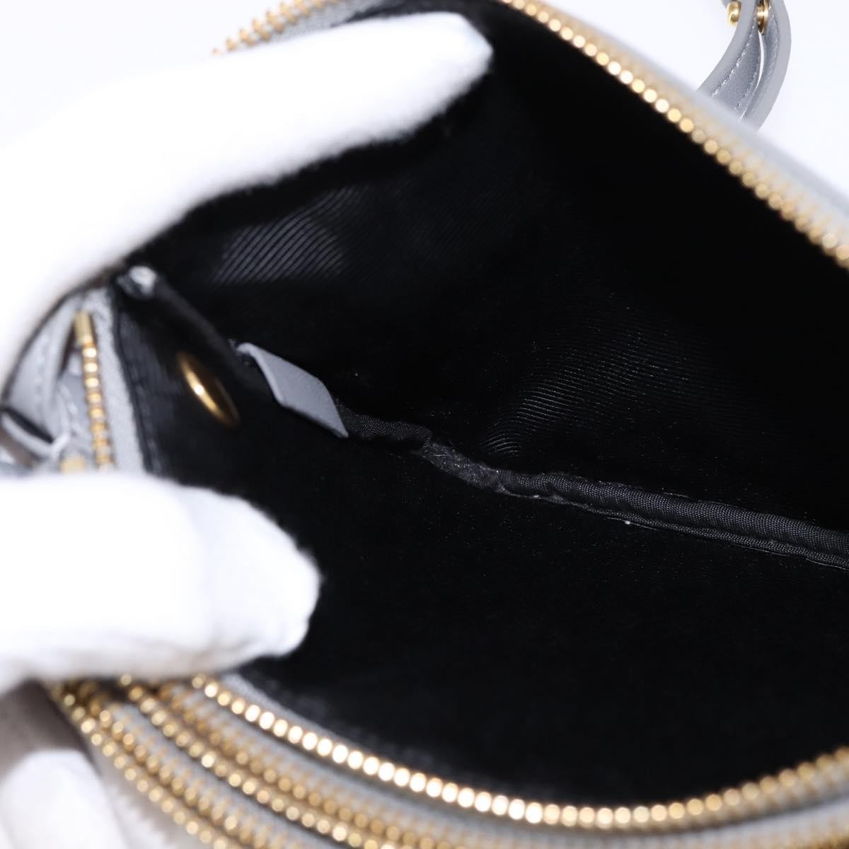 Celine Trio Crossbody Bag Leather, GRAY, LEATHER, Crossbody bag