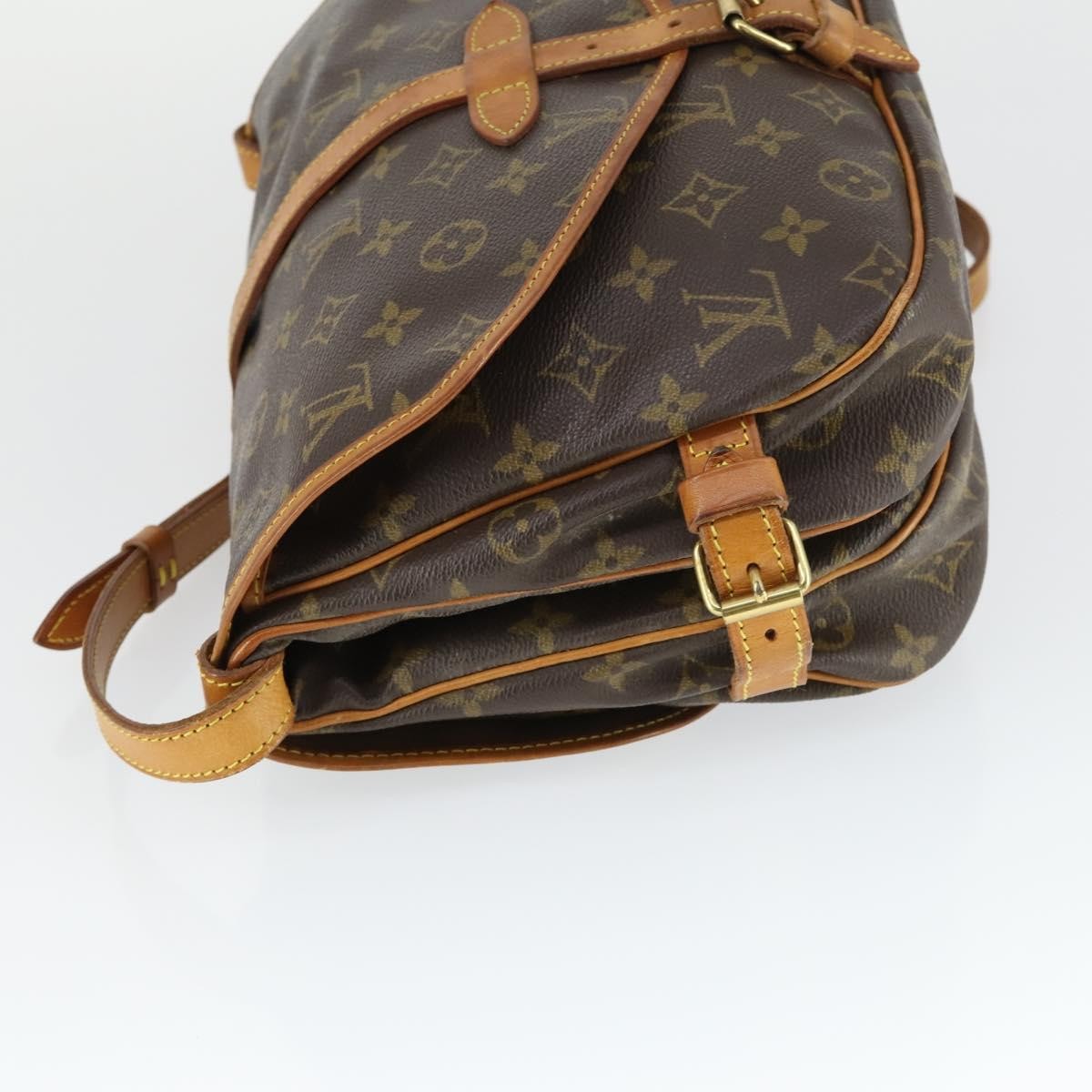Louis Vuitton Saumur Handbag Monogram Canvas, BROWN, CANVAS, Shoulder bag
