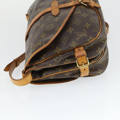 Louis Vuitton Saumur Handbag Monogram Canvas, BROWN, CANVAS, Shoulder bag