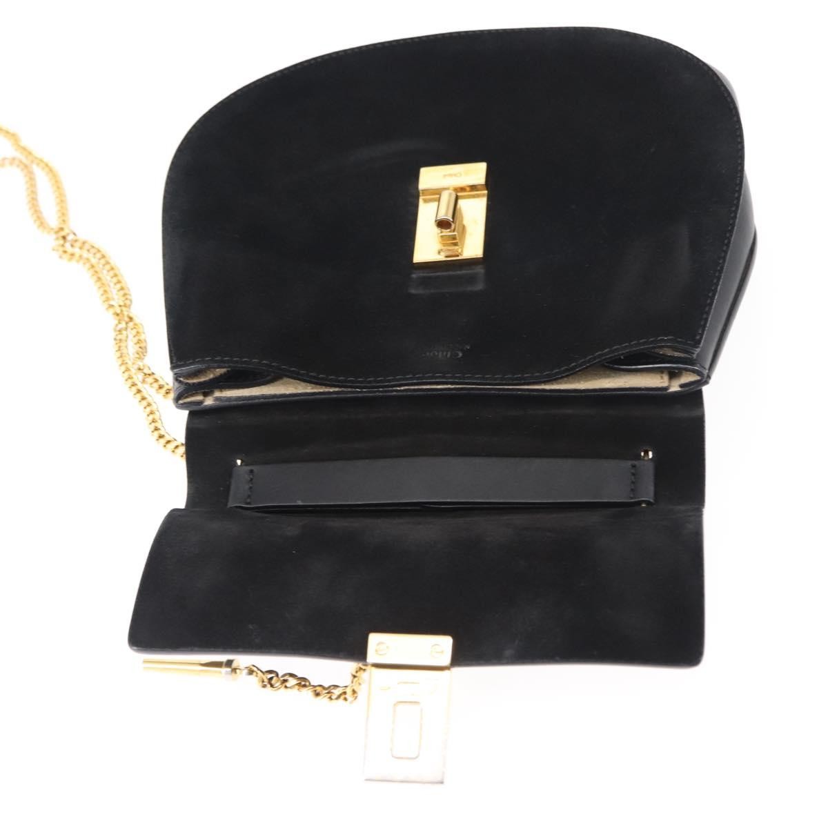 Chloe Drew Shoulder Bag Leather, BLACK, LEATHER, Shoulder bag