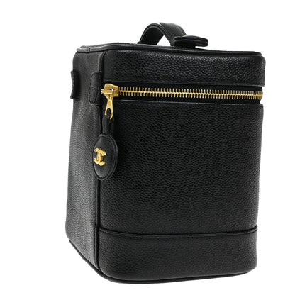 Chanel Vintage Timeless Vanity Case Caviar, BLACK, LEATHER, Handbag