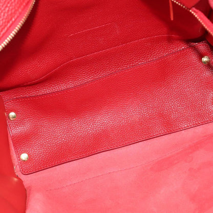 Salvatore Ferragamo Amy Tote Pebbled Leather, RED, LEATHER, Tote bag