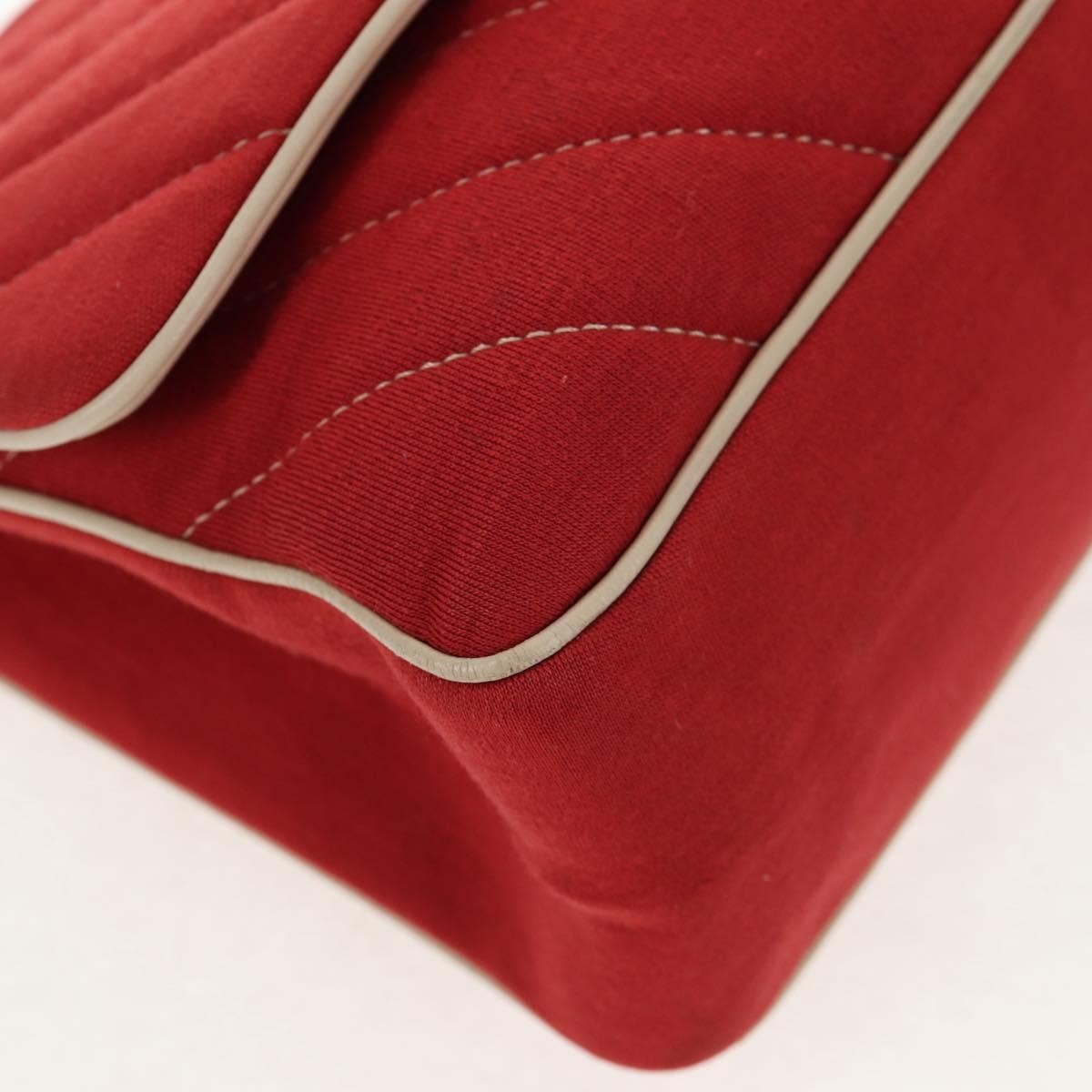 Chanel Leo Lion Flap Bag Chevron Jersey, RED, COTTON, Shoulder bag