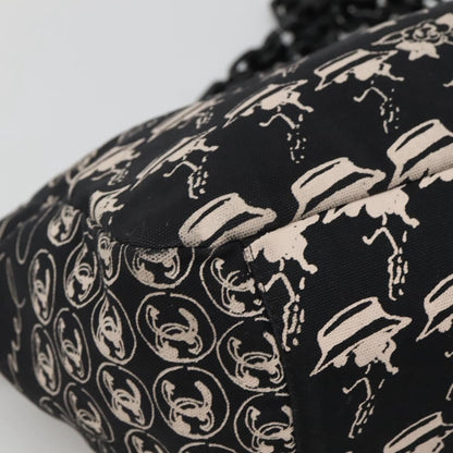 Chanel Resin Tote Printed Canvas, BLACK, CANVAS, Tote bag