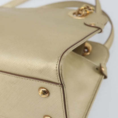Salvatore Ferragamo Gancini handbag Leather, GOLD, LEATHER, Shoulder bag