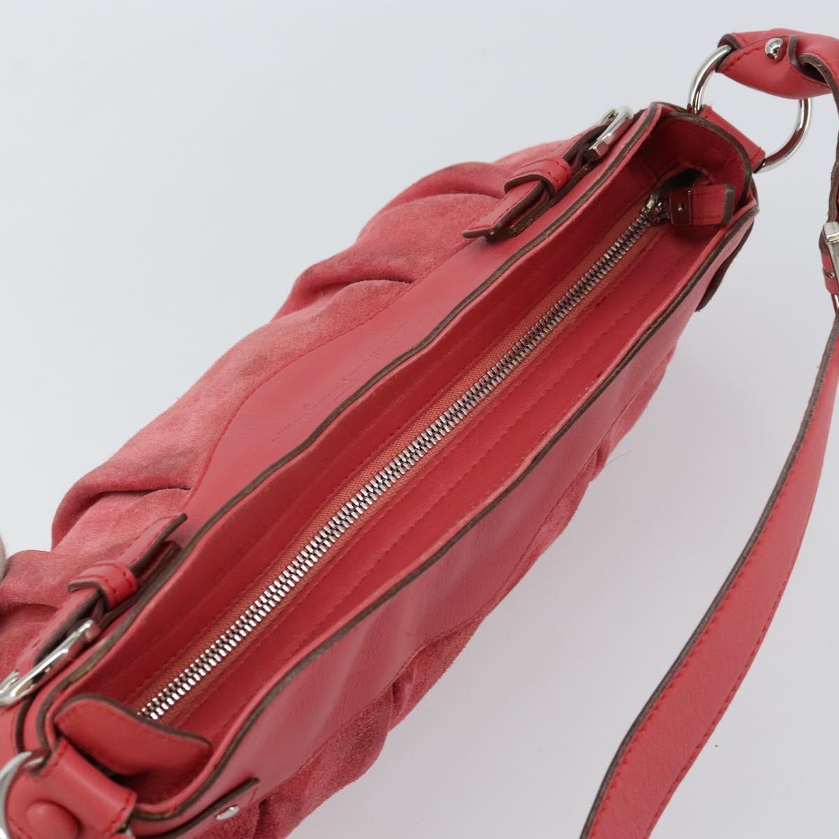 Salvatore Ferragamo Gancini Shoulder Bag Suede, PINK, SUEDE, Shoulder bag