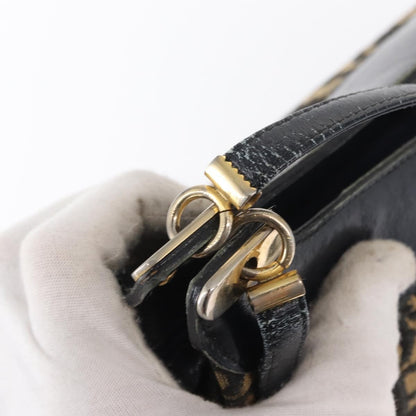 Christian Dior Vintage Trotter Shoulder Bag Canvas, NAVY, CANVAS, Shoulder bag