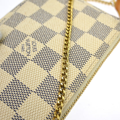 Louis Vuitton Mini pochette accessoires Damier Canvas, White, Canvas, Clutch