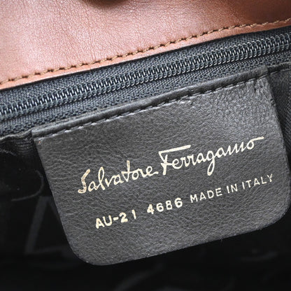 Salvatore Ferragamo Vara shoulder Bag Canvas, BROWN, CANVAS, Shoulder bag