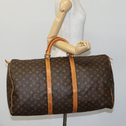 Louis Vuitton Keepall Bag Monogram Canvas, BROWN, CANVAS, Travel bag