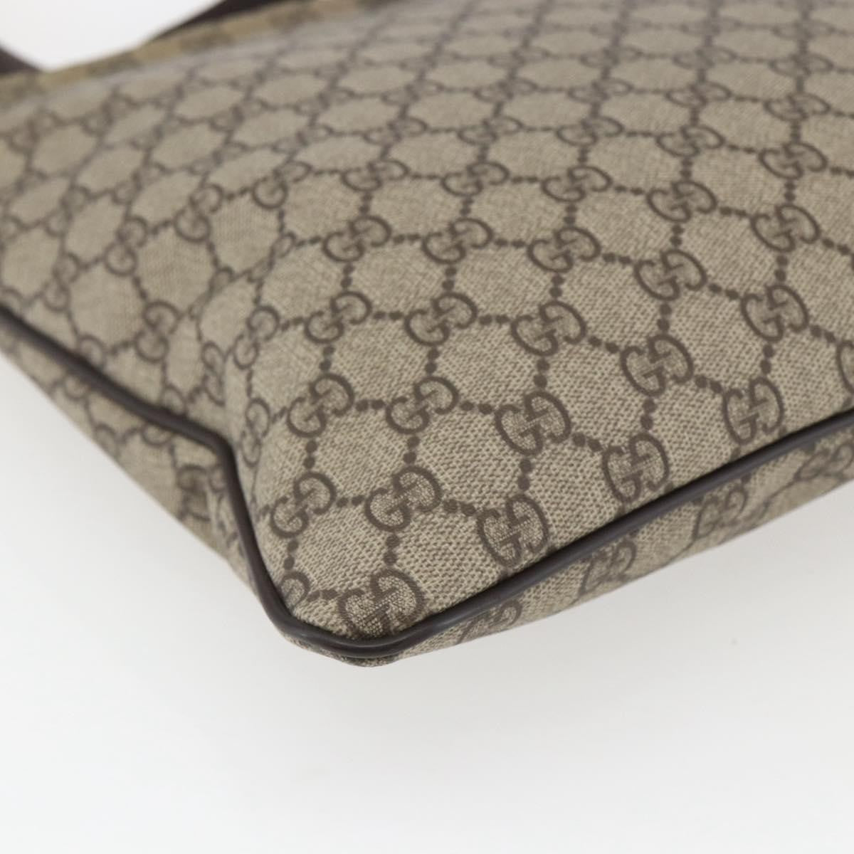Gucci Zip Top Messenger Bag GG Coated Canvas, BEIGE, CANVAS, Shoulder bag