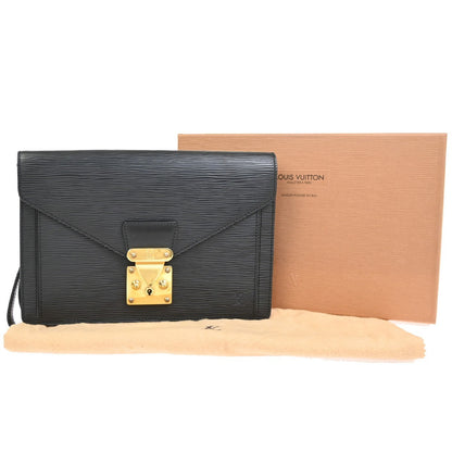 Louis Vuitton Dragonne Pochette Epi Leather, Black, Leather, Clutch
