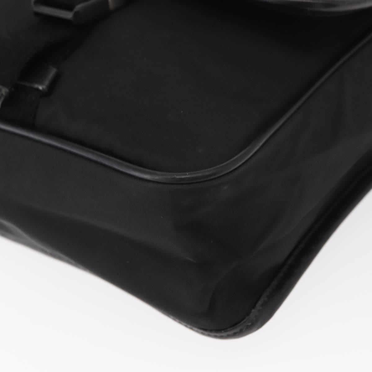 Prada Logo Flap Messenger Bag Tessuto, Black, Nylon, Shoulder Bag