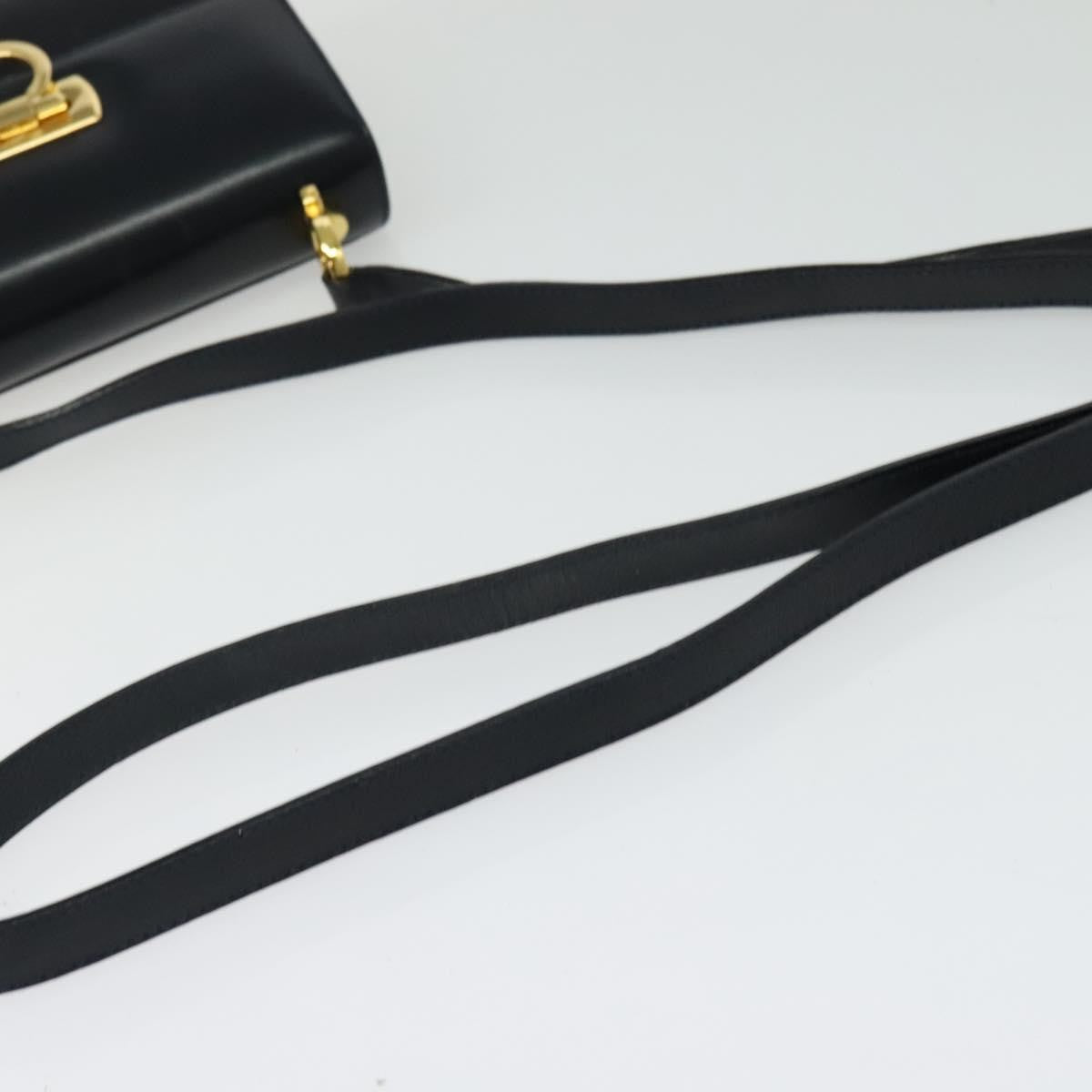 Salvatore Ferragamo Gancini Flap Shoulder bag Leather, BLACK, LEATHER, Shoulder bag