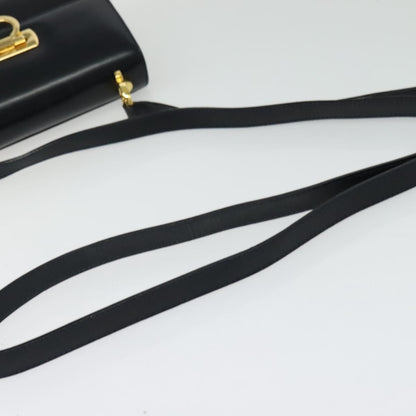 Salvatore Ferragamo Gancini Flap Shoulder bag Leather, BLACK, LEATHER, Shoulder bag