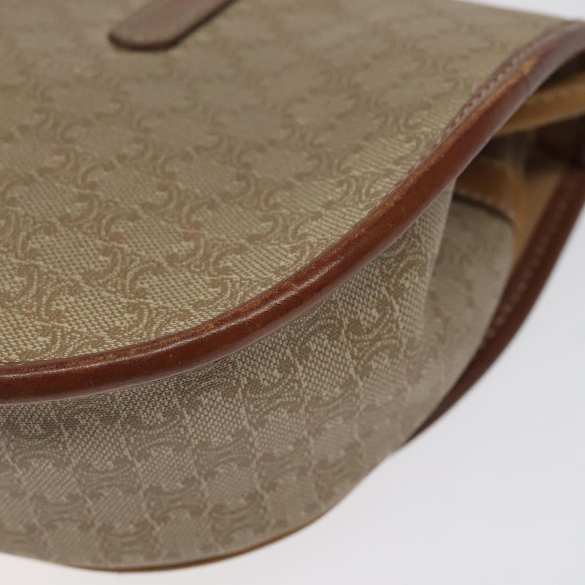 Celine Vintage Macadam Shoulder Bag Canvas, BEIGE, CANVAS, Shoulder bag