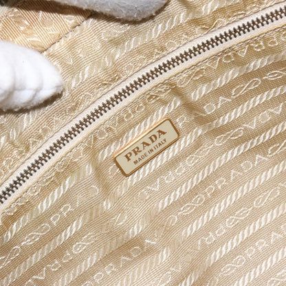 Prada Vintage Zip Handbag Tessuto, BEIGE, NYLON, Handbag