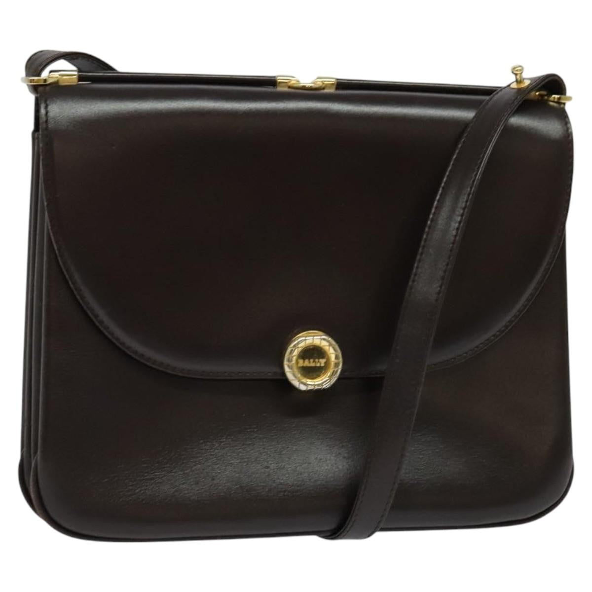 Bally Vintage Shoulder Bag Leather, BROWN, LEATHER, Shoulder bag