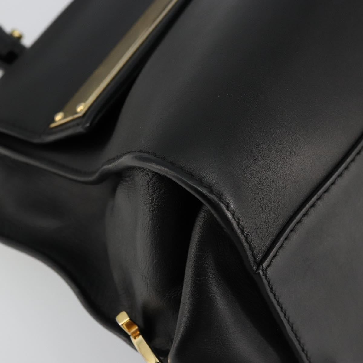 Salvatore Ferragamo Sofia Satchel Leather, Black, Leather, Handbag