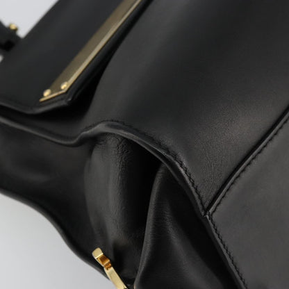 Salvatore Ferragamo Sofia Satchel Leather, Black, Leather, Handbag