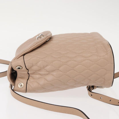 Bally Vintage Backpack Quilted Leather, Pink, Leather, Backpack