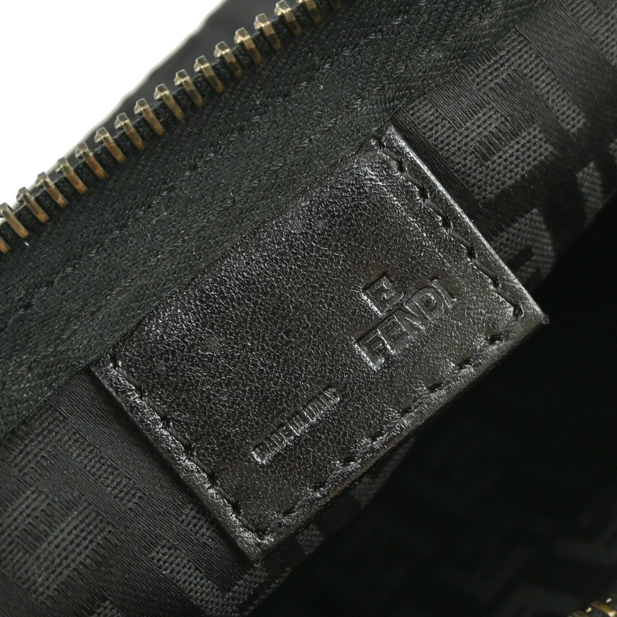 Fendi Belted Pochette Zucca Canvas, BLACK, CANVAS, Clutche & pouche