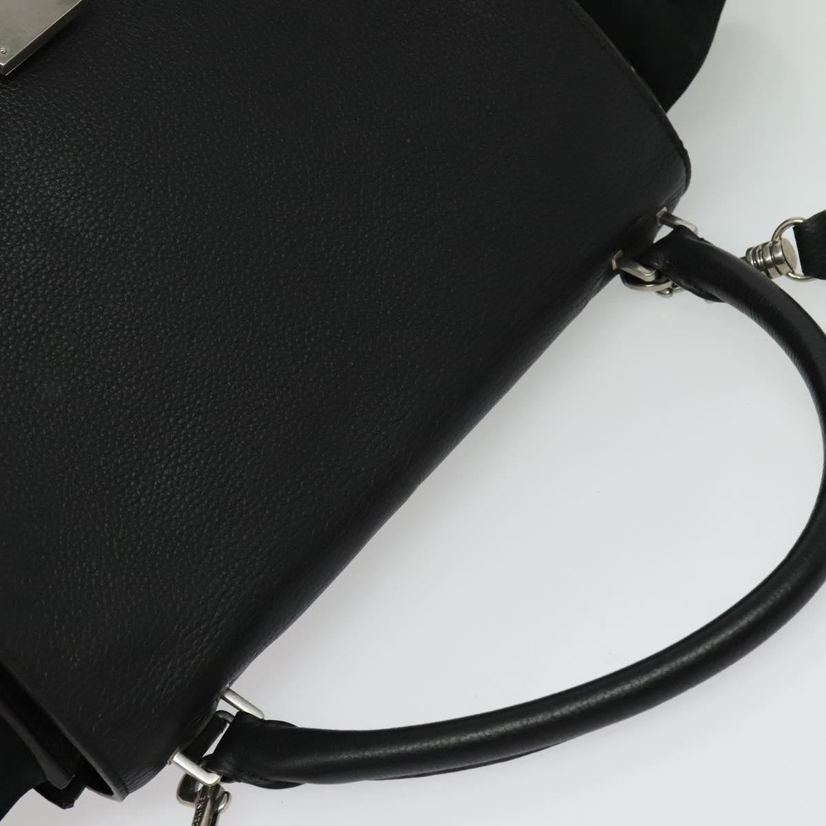 Celine Trapeze Bag Leather with Suede, BLACK, LEATHER, Handbag