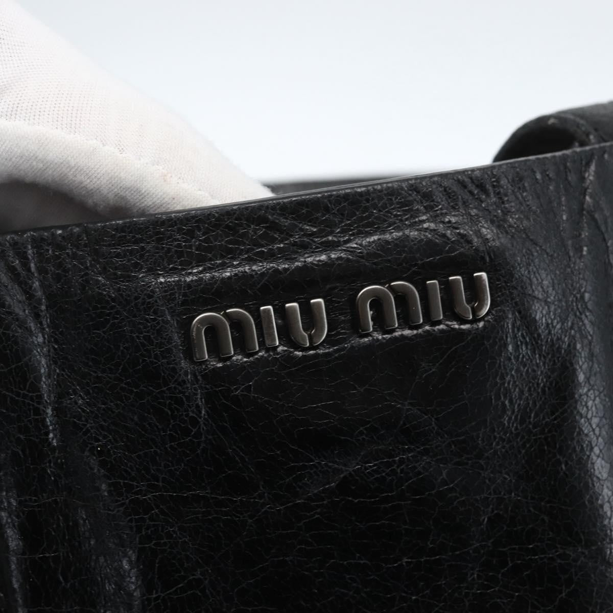 Miu Miu Vintage Tote bag Leather, BLACK, LEATHER, Tote bag