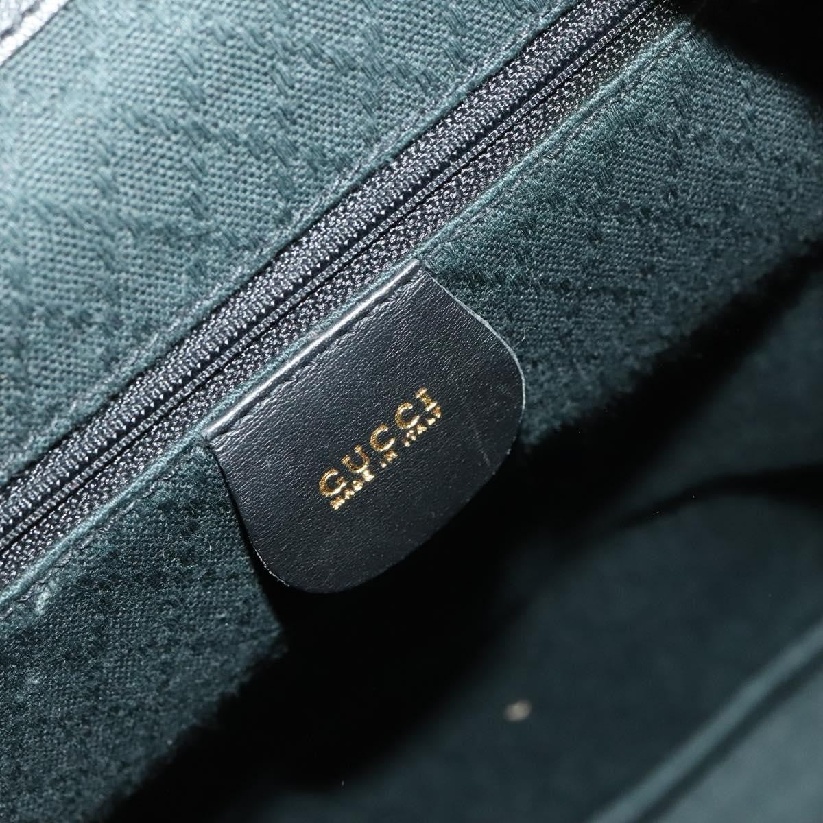 Gucci Vintage Bamboo Backpack Leather, Black, Leather, Backpack