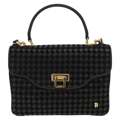 Bally Vintage Handbag Leather, BLACK, LEATHER, Handbag