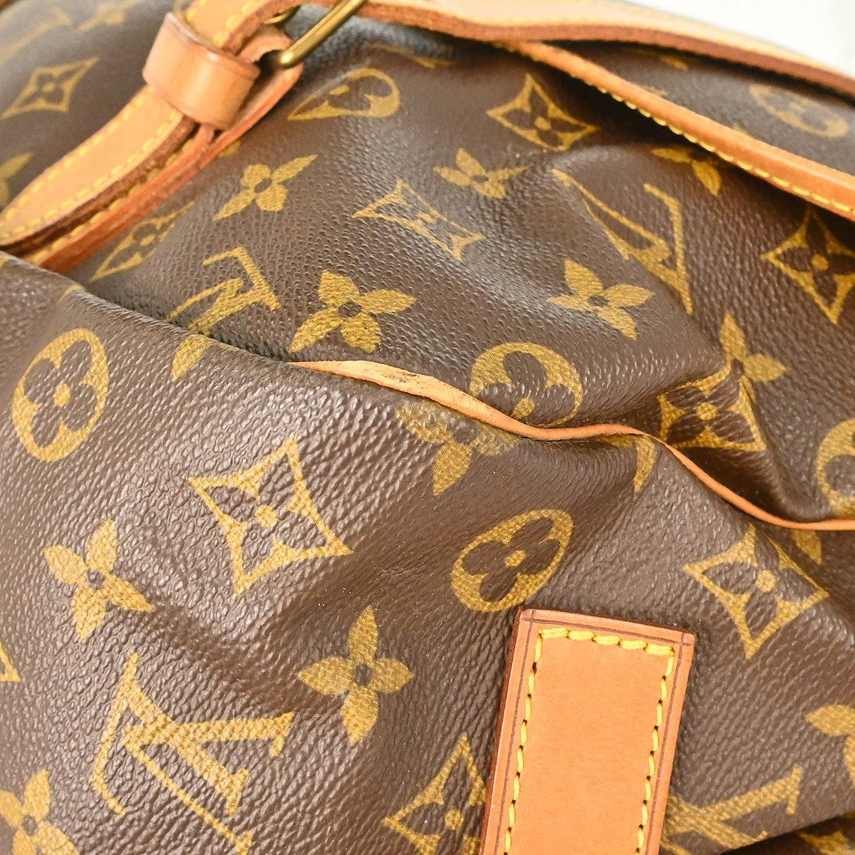 Louis Vuitton Saumur Handbag Monogram Canvas, Brown, Canvas, Shoulder Bag