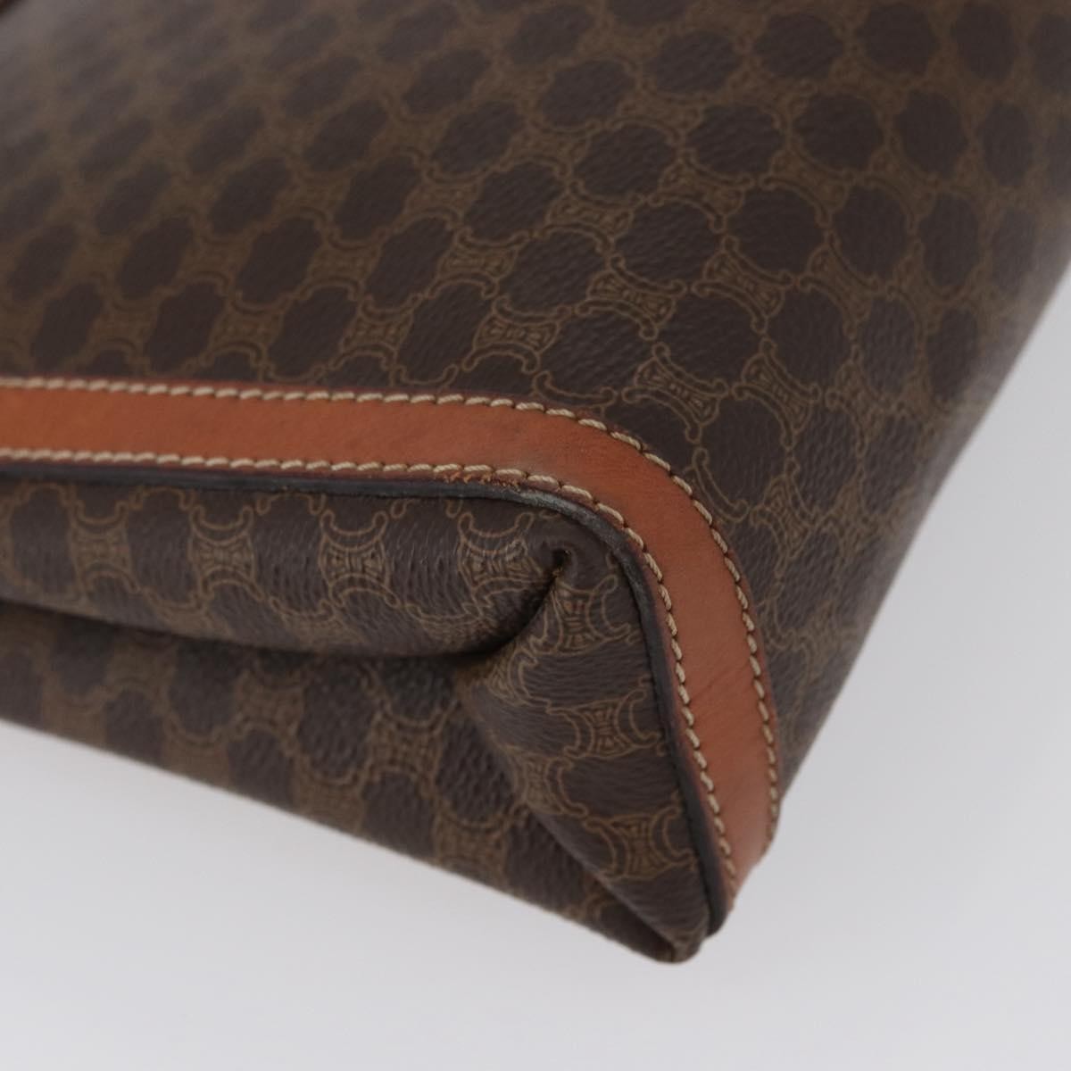 Celine Macadam Pochette Canvas and Leather, BROWN, CANVAS, Clutche & pouche