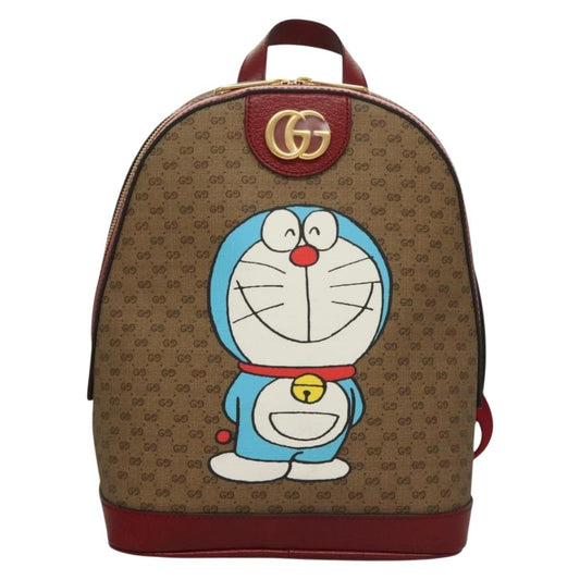 Gucci Doraemon Zip Backpack Printed Mini GG Coated Canvas, BEIGE, CANVAS, Backpack