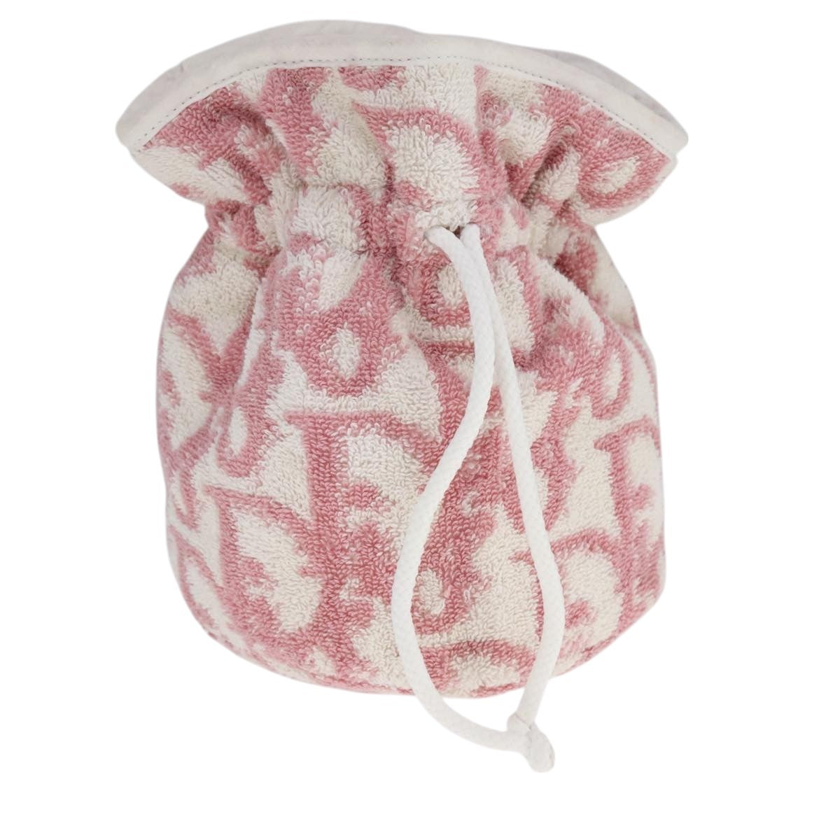 Christian Dior Vintage Trotter Pouch Pile, PINK, COTTON, Clutche & pouche