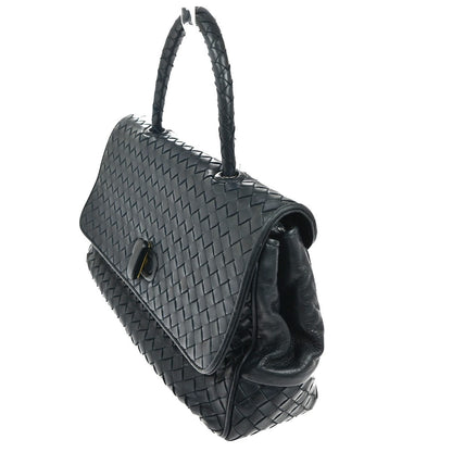 Bottega Veneta Intrecciato Handbag Leather, NAVY, LEATHER, Handbag