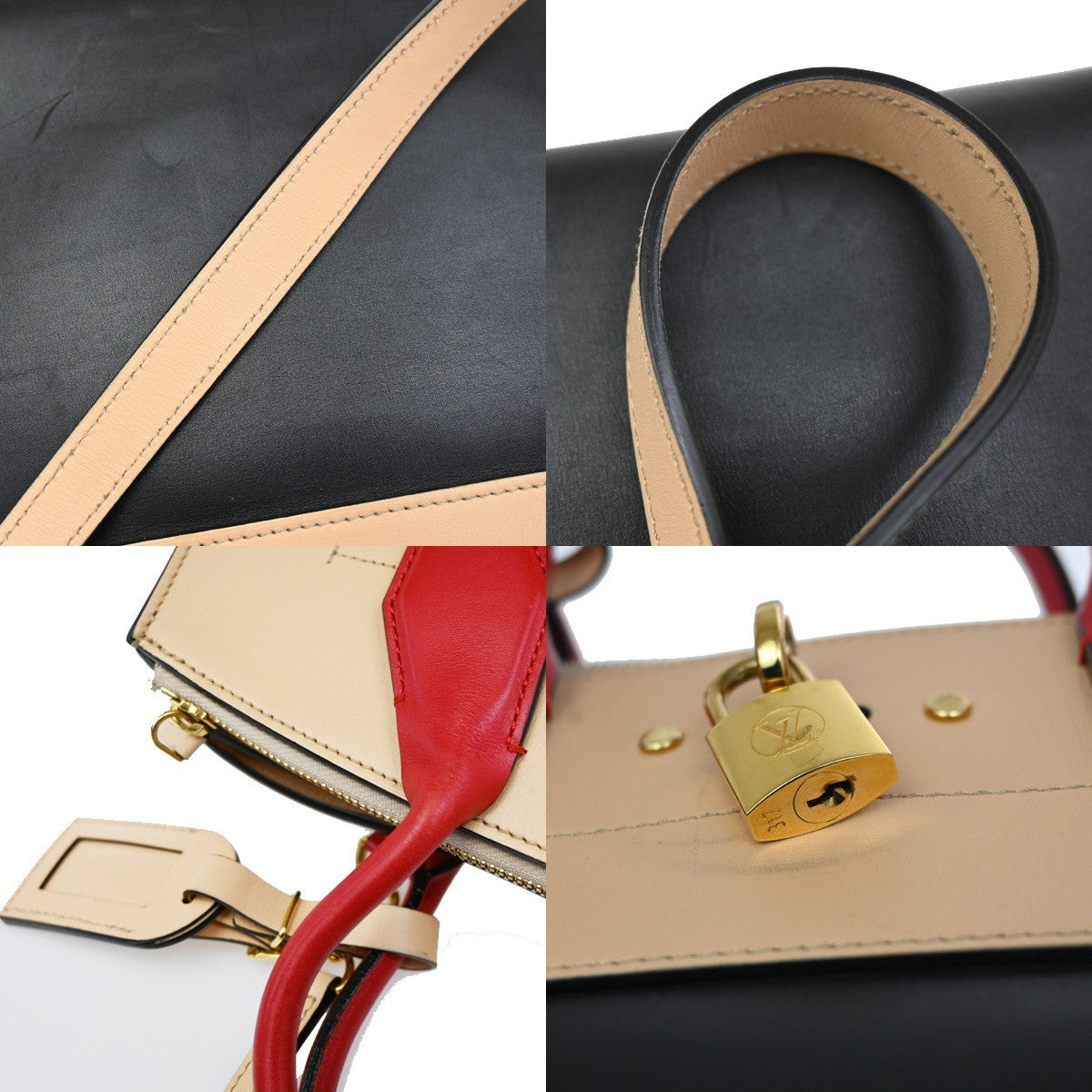 Louis Vuitton City Steamer Handbag Leather, BLACK, LEATHER, Handbag