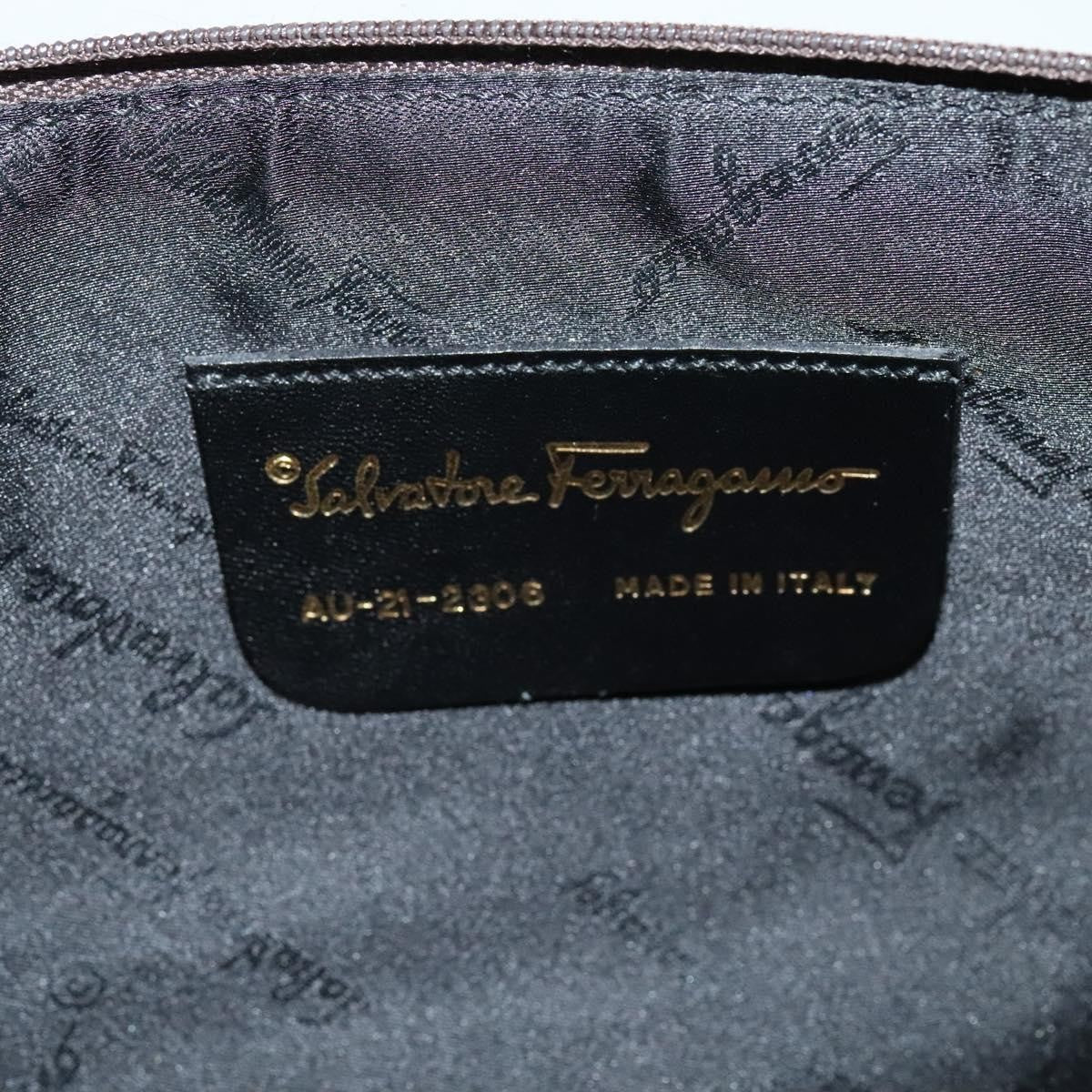 Salvatore Ferragamo Gancini handbag Canvas, NAVY, CANVAS, Handbag