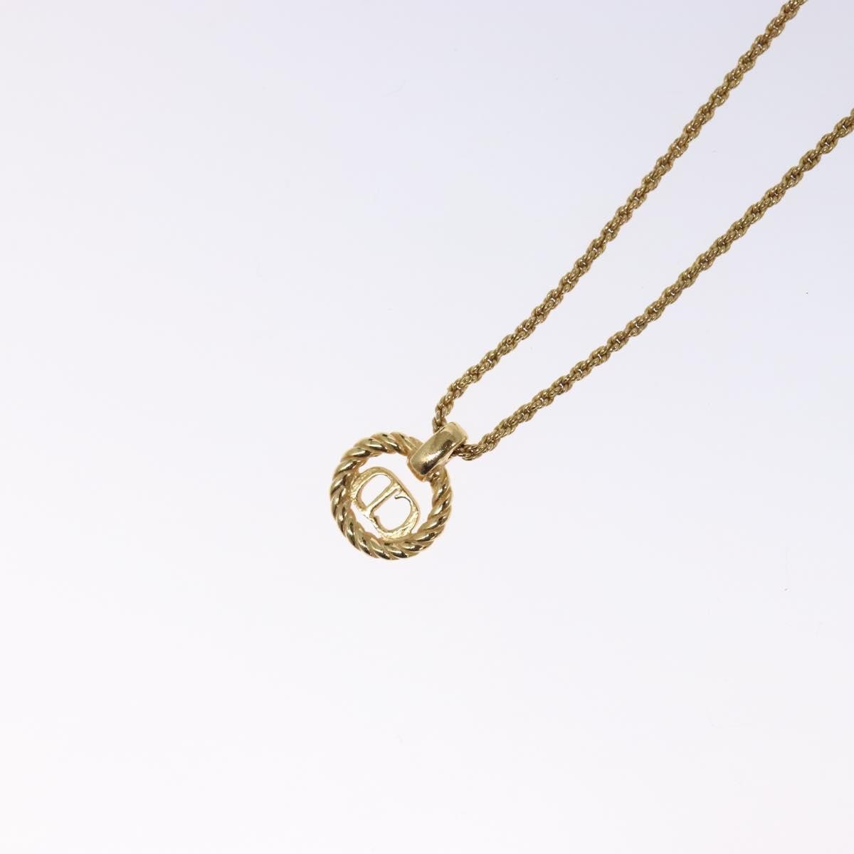 Christian Dior CD Round Pendant Necklace Metal, GOLD, METAL, Necklace