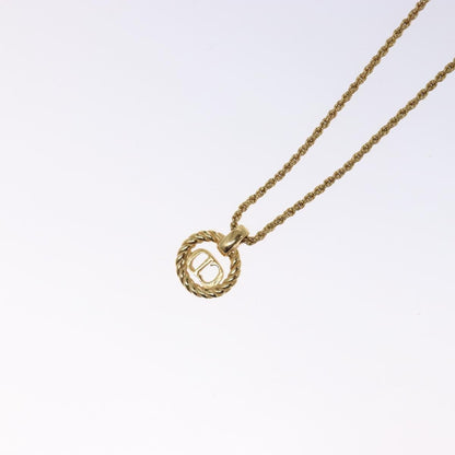 Christian Dior CD Round Pendant Necklace Metal, GOLD, METAL, Necklace