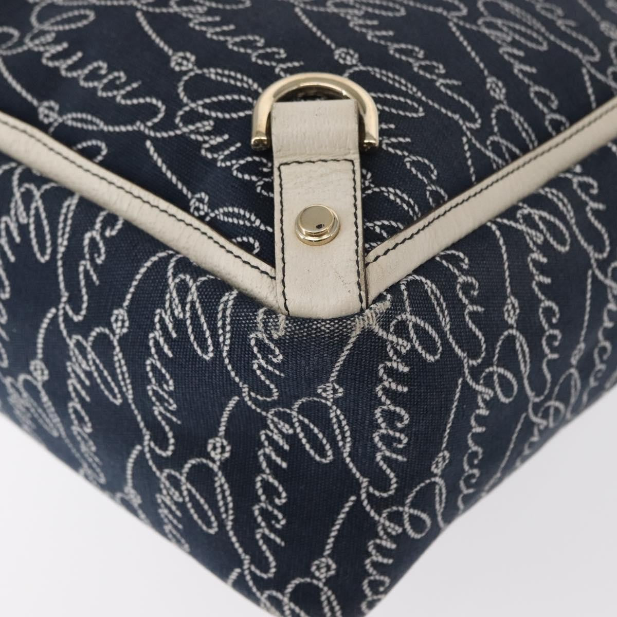 Gucci Abbey Tote GG Canvas with Leather, NAVY, CANVAS, Tote bag