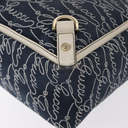 Gucci Abbey Tote GG Canvas with Leather, NAVY, CANVAS, Tote bag