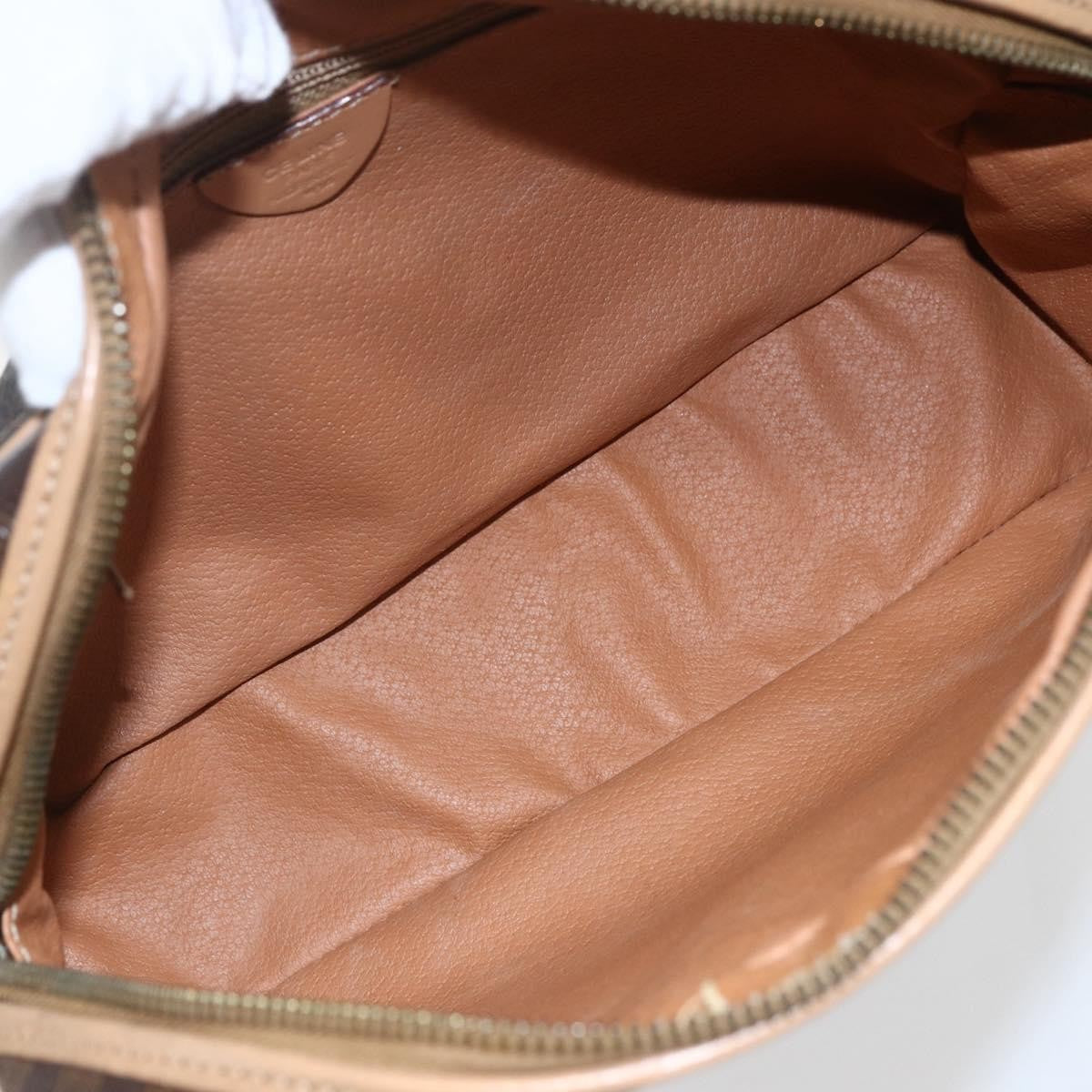 Celine Vintage Macadam Shoulder Bag Canvas and Leather, BROWN, CANVAS, Shoulder bag