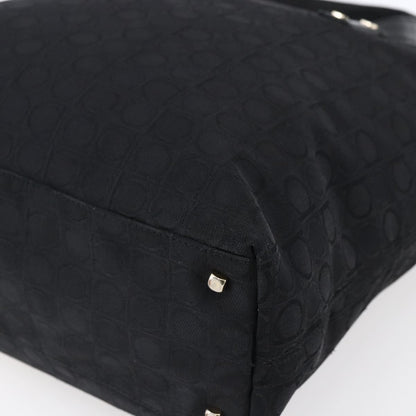 Salvatore Ferragamo Gancini Tote Gancini Canvas, BLACK, CANVAS, Tote bag