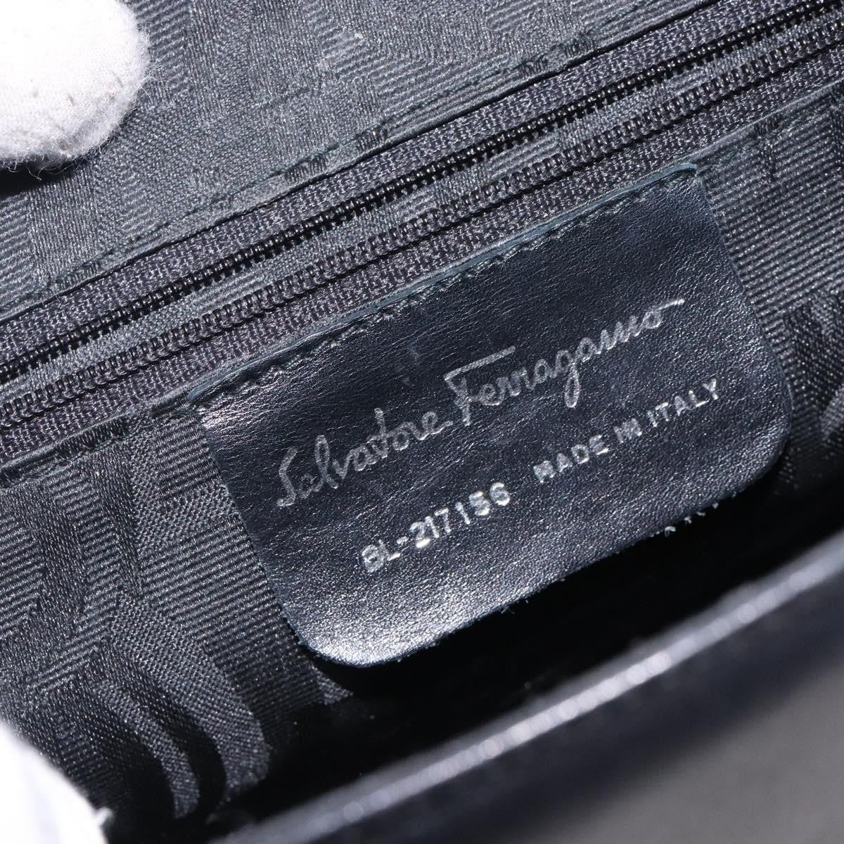 Salvatore Ferragamo Gancini Shoulder Bag Leather, BLACK, LEATHER, Shoulder bag